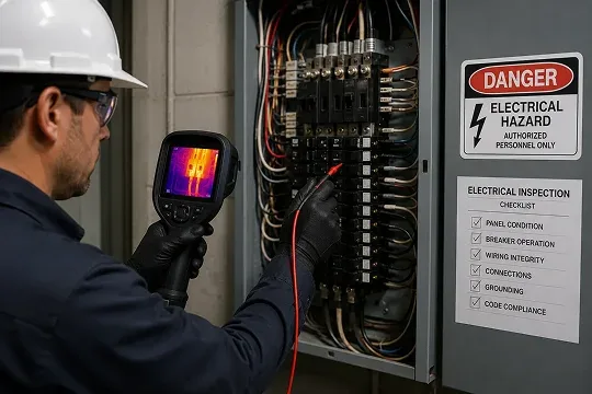 Home electrical safety inspection by electrician in Markham